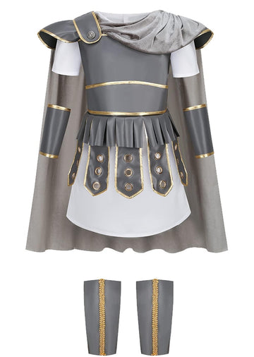 LMYOVE Kids Warrior Costume, Halloween Boys Roman Soldier Gladiator Viking Medieval Historical Role Playing Party 4-14Y (10-11Y,