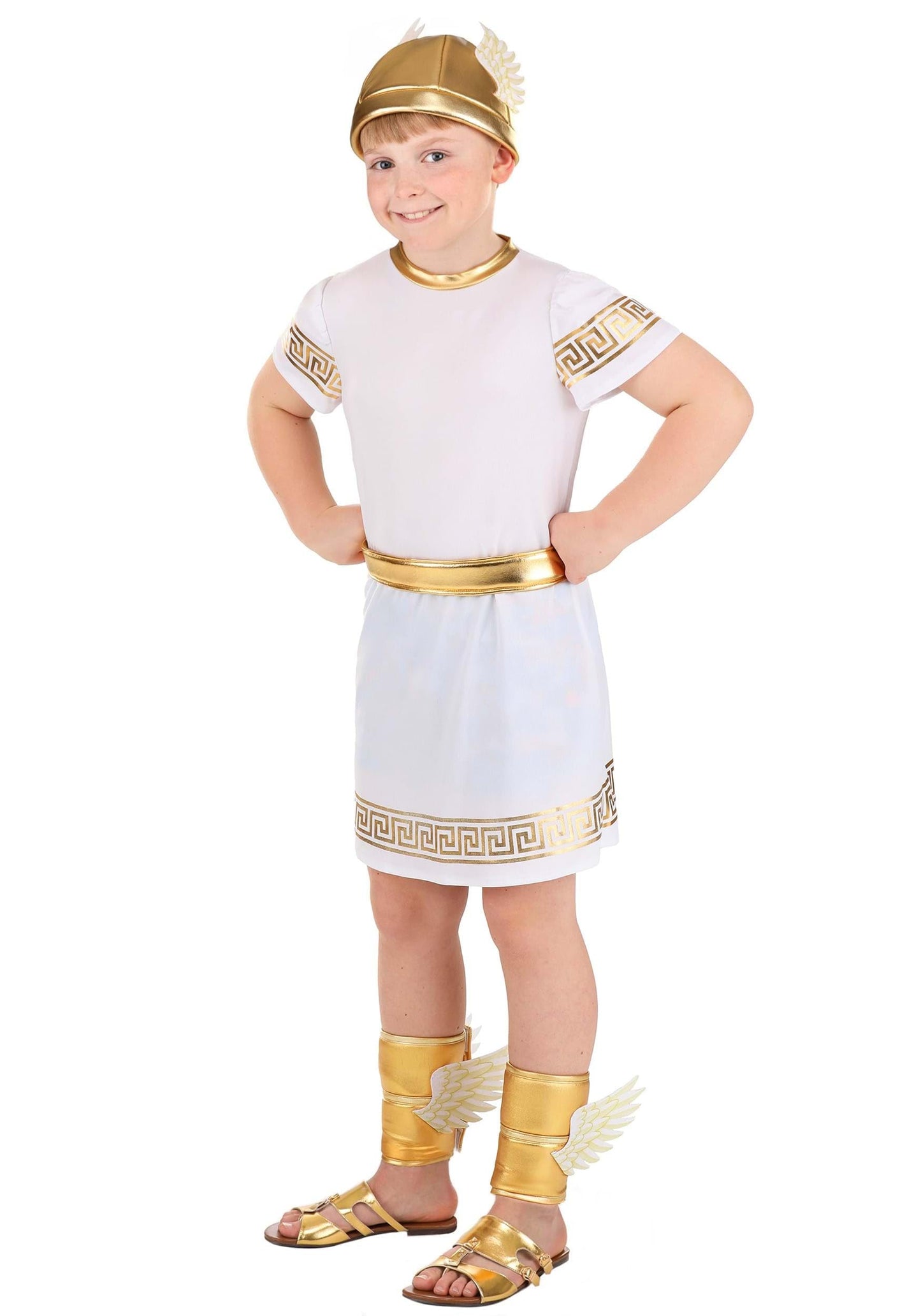 Herms Boy's Ancient Greek God Hermes Costume - Size -| Olympian Gods Cosplay Outfit for Kids Messenger M