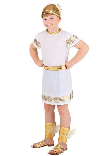 Herms Boy'S Ancient Greek God Hermes Costume - Size -| Olympian Gods Cosplay Outfit For Kids Messenger S