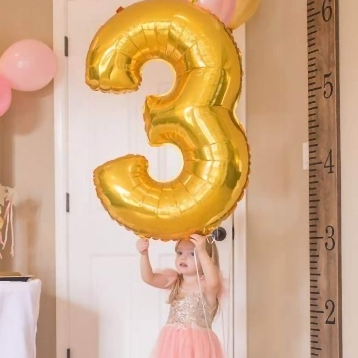 Number Balloon 3 Gold 40 Inch Foil Balloon Big Giant Jumbo 3Th Birthday Party Decorations Foil Mylar Helium Kids 0-9 Numbers Balloons For Baby Children