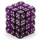 Chessex Dice D6 Sets: Purple With White Translucent - 12Mm Six Sided Die (36) Block Of Dice