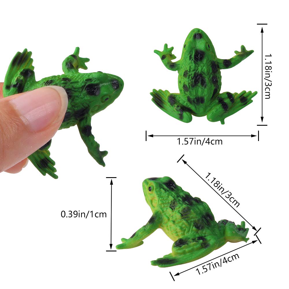 Mukum 16Pcs Plastic Frogs Toy For Kids Easter Party Favors Mini Red Frogs Toys Fun Tropical Forest Character Toys For Boy Girl