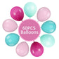 Pink Blue Balloons, 60Pcs Hot Pink Teal Blue Balloons, 12 Inch Hot Pink Confetti Helium Balloons Rose Red Turquoise Latex Balloo