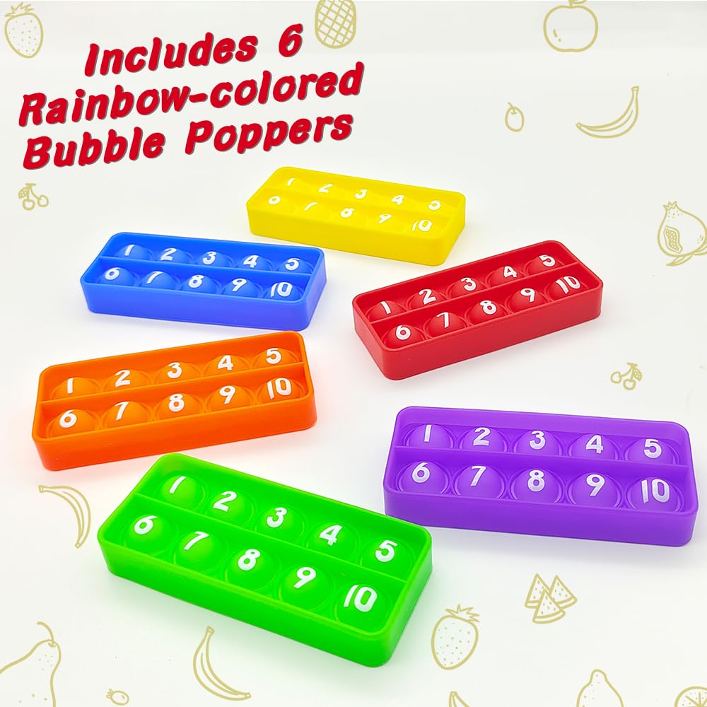 Anemeeoke Ten Frame Pop Board, Fidgets For Classroom, Quiet Sensory Toys Bubble Poppers, Pop For Counting Math, Focus Tools For