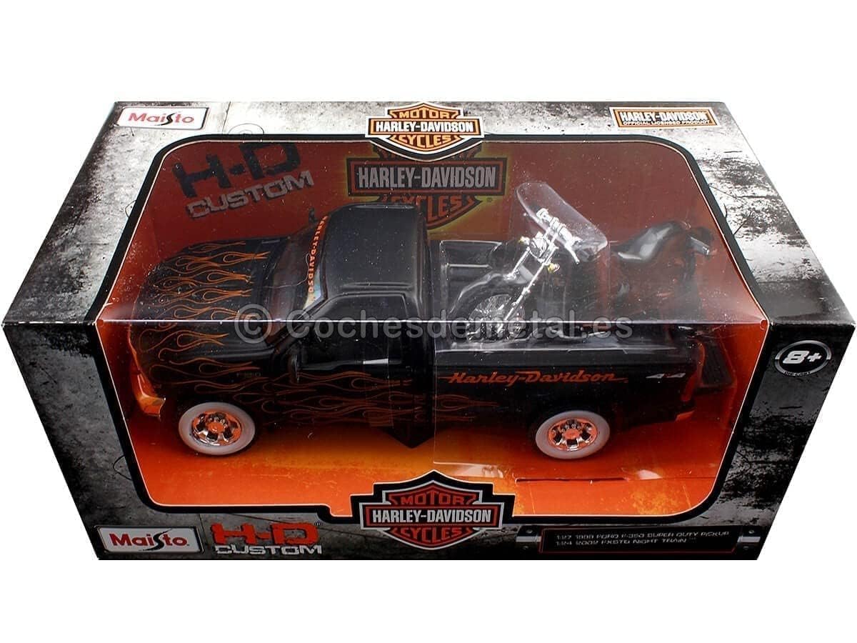 Maisto 32181BK Harley Davidson 1936 Model Miniature Vehicle - 1:24 Scale, Black Metal, Small Size