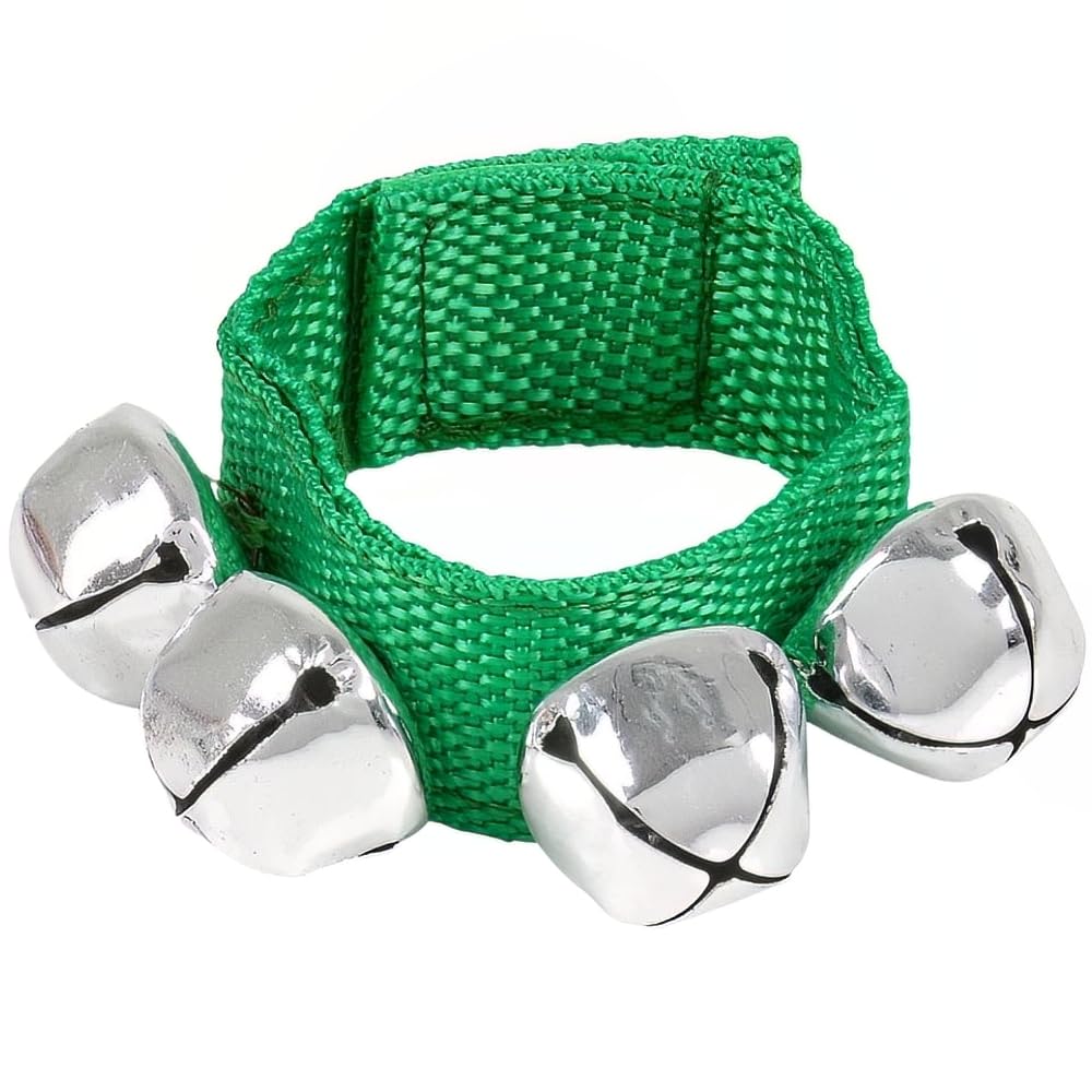 Rhode Island Novelty Jingle Bell Band Bracelets, 9-Inch, Pack of 2, Red and Green