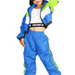 Lolanta Hip Hop Clothes Girls, Kids Dance Clothing Set, High Waisted Pants Sets, Girls Dance Wear Sets(9-11, Dark Blue)