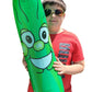 Zugar Land Giant Jumbo 36" Green Inflatable Smiling Pickle Head, Vinyl Beach Pool Float, 2 Pack