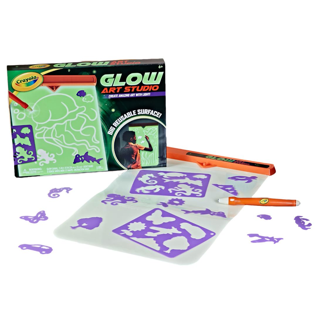 Crayola Glow Art Studio, Glow In The Dark Toys, Kids Gifts For Girls And Boys, Ages 6+