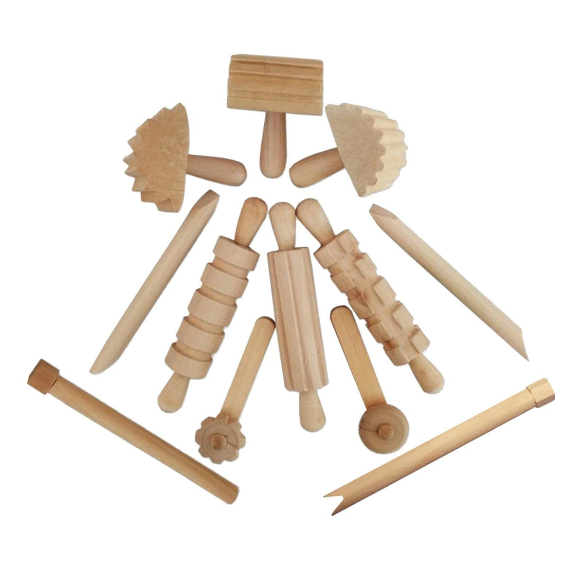 MerishoppKids Wooden Art Clay Doughs Tools Toy Roller Pin Molds Diy Handmade 12Pc/Set|Toys & Hobbies|Preschool Toys & Pretend Pl