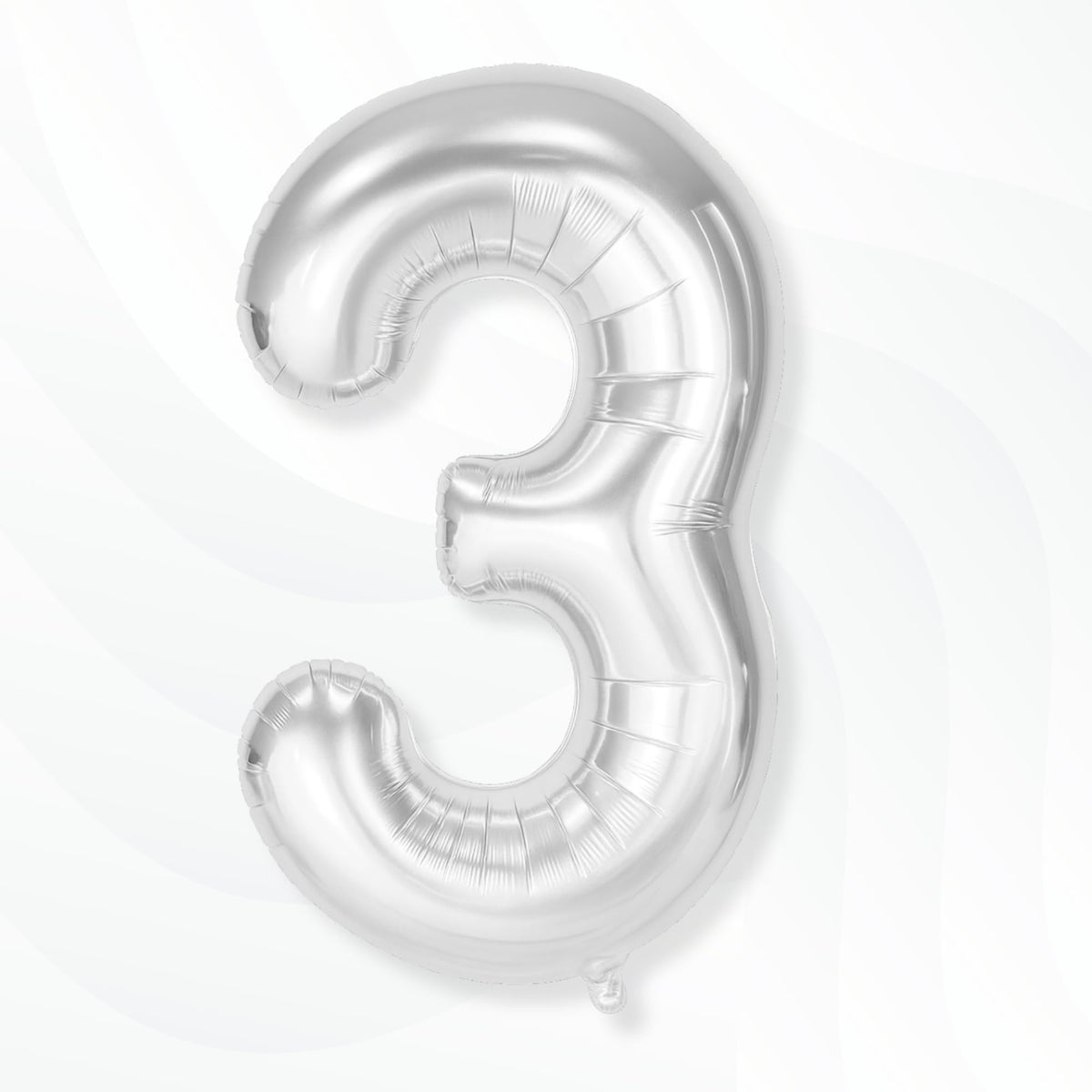 Flyloons 3 number Silver Foil Balloon 16 inch Size For Boys Girls Birthday Decoration Items 3rd Year Balloons Set Three