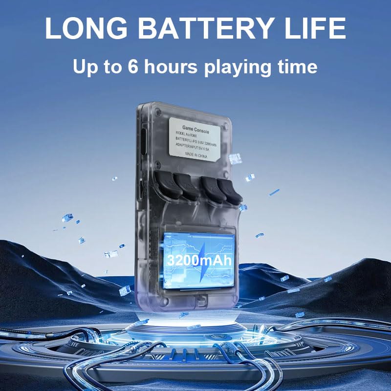 R36S Handheld Game Console  3.5 IPS Screen Retro Game Emulator with Open Source System  Portable Video Gaming Player with Built in 3000+ Games  64GB TF Card  Gift for mature-themeds Teens Kids  Black