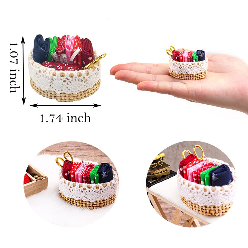 1 :12 Scale Miniature Sewing House Scene Model Accessories Simulation Vintage Sewing Machine, Sewing Box, Ironing Board
