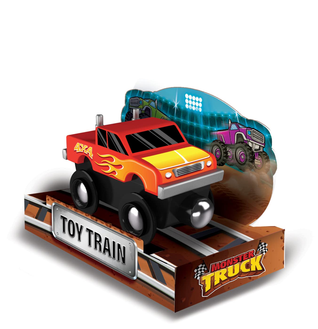 Masterpieces Monster Truck Wooden Toy Train Engine Toddler & Kids Toy