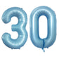 Goer Number 30 Balloons For 30Th Birthday Party Decorations,42 Inch Jumbo Foil Helium Balloons For 30Th Anniversary (Light Blue)