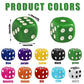 DIYDEC 100pcs 16mm Game Bulk Dice 10 Colors Acrylic 6 Sided Dice Set for Classroom Teaching Math Learning Standard Dice for Part
