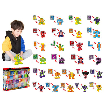 Cyeah Alphabet Robot Toys For Preschool Kids Education, Transforming Robotic Toys 26 Pieces