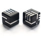 Ako Dice I - Black - Custom Metal Dice Version 1 By Ako Dice. 16Mm D6 Game Dice With Redesign Concept. (Black)
