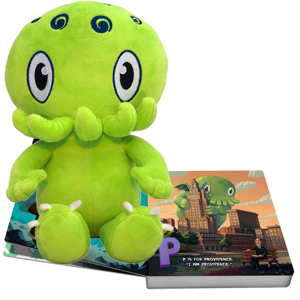 C Is For Cthulhu Board Book & Green Plush Bundle (Standard Plush, 12 Inches)