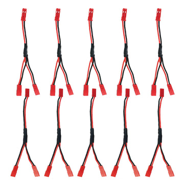 AEDIKO 10pcs JST Plug Splitter Cable 1 JST Male Female to 2 JST Female Y Parallel Cable Harness Wire Compatible with Traxxas Coo