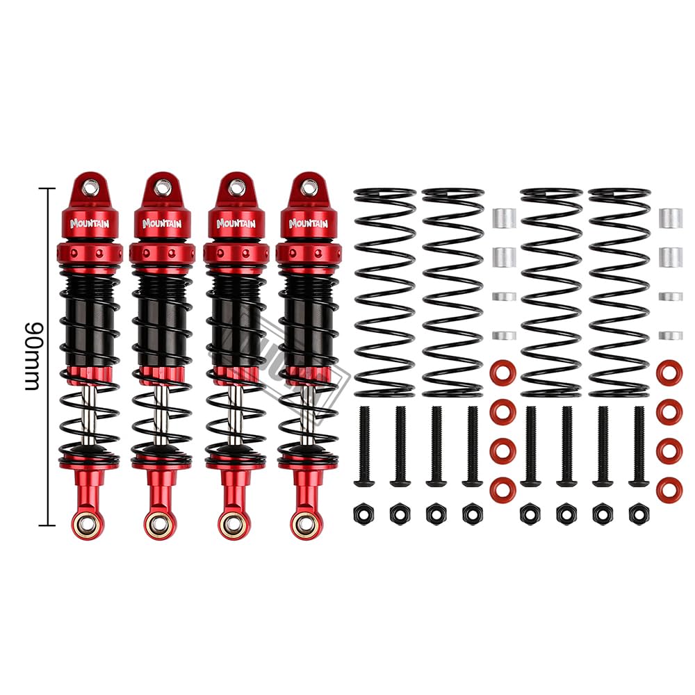 INJORA RC Shock Absorber Set 4pcs RC Dampers for 1/10 RC Crawler Axial SCX10 90046 AXI231017 TRX-4 D90 (90mm)