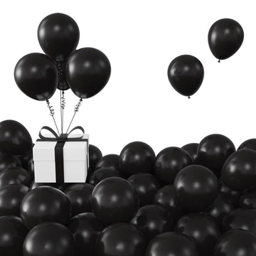 Kalor Black Balloons,100 Pcs 5 Inch Mini Matte Latex Balloons For Balloon Garland Arch, Birthday Decoration, Wedding Party, Baby Shower Decorations