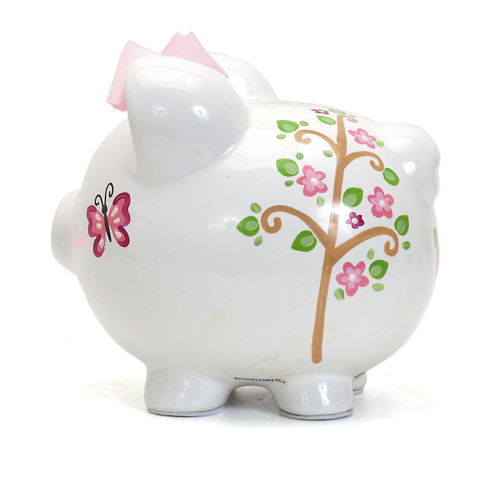 Child To Cherish Ceramic Piggy Bank For Girls, Pink Dotted Owl