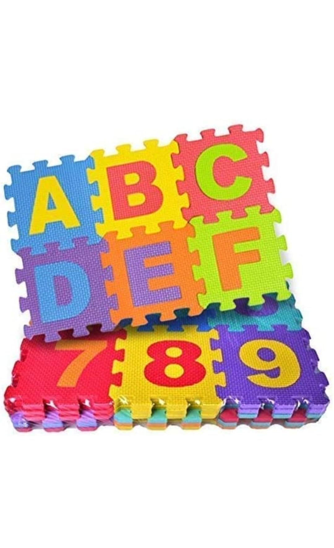 Rs Store 36 Pcs Abcd,1 To 10 Alphabet Blocks Puzzle Foam Mat For Kids, Interlocking Learning Alphabet And Number, Puzzle Eva Foa