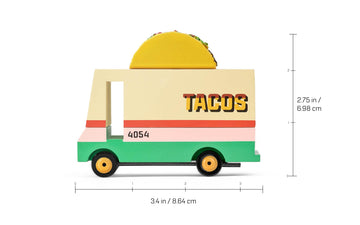 Candylab Toys CANDYCAR Wooden Food Truck Collection - Taco Van  enhanced Handcrafted Beech Wood Toy Car