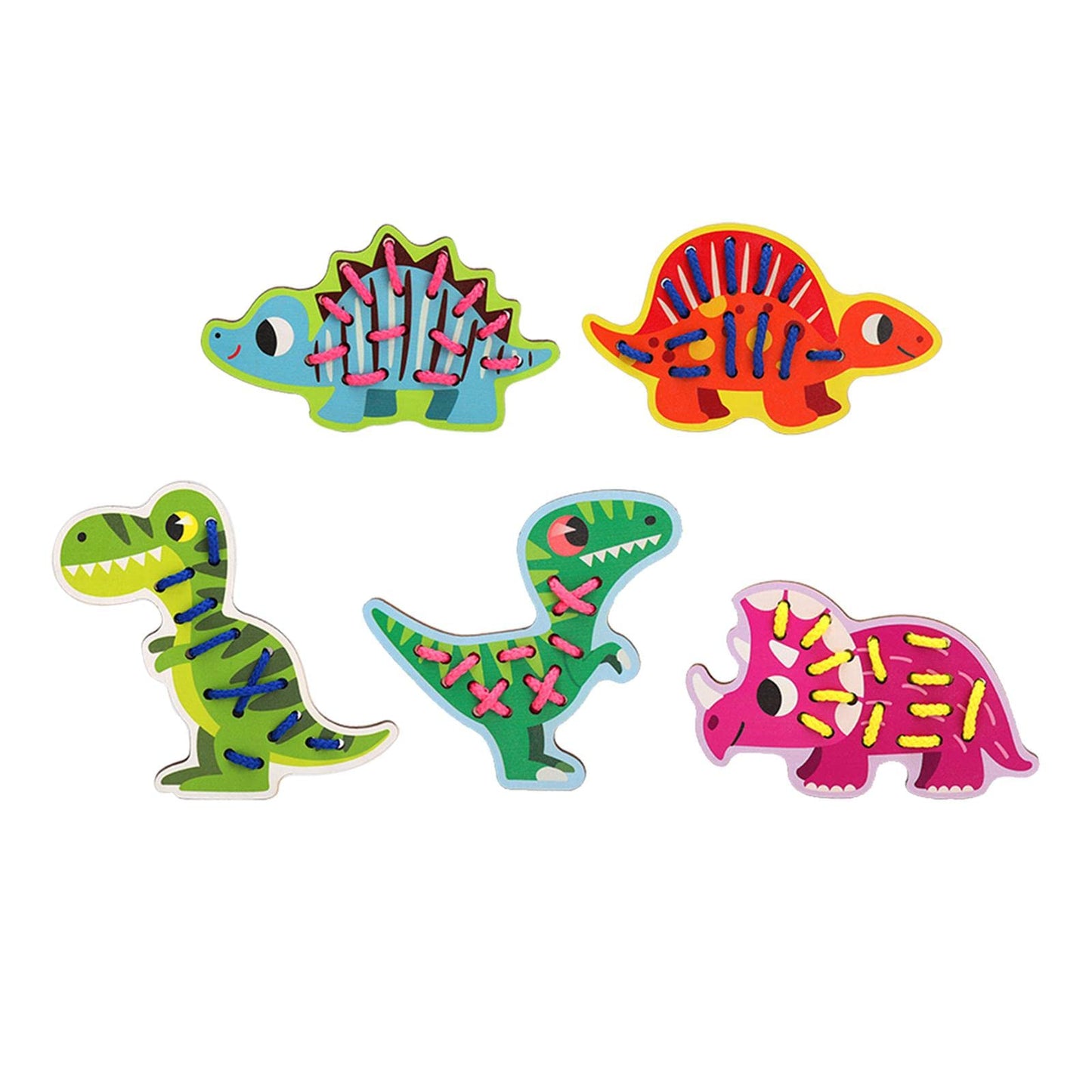 Ilsmysutra Wooden Threading Toy Montessori Teaching Toy For Children Baby Boys Girls Dinosaur|Toys For Baby|Developmental Baby T