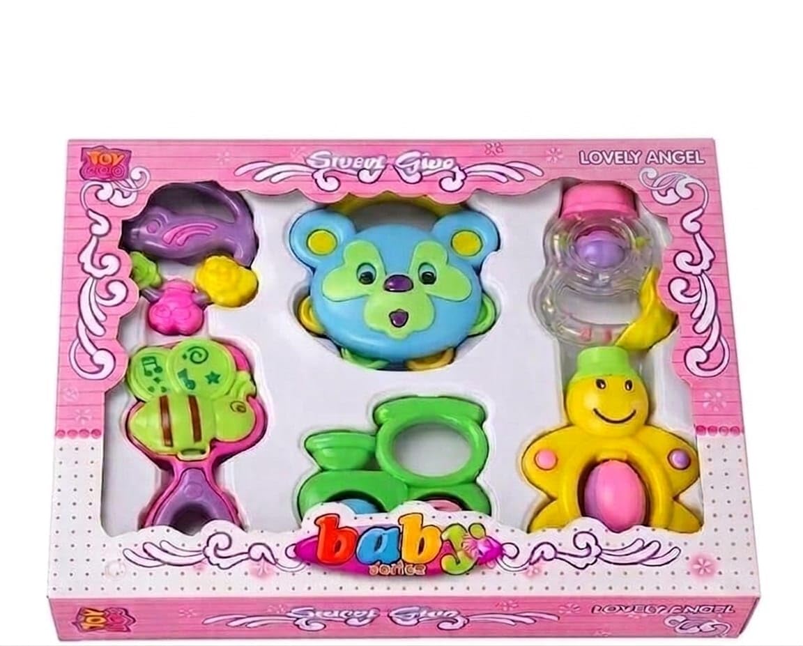 Pampam Toys Lovely Angel Baby Rattle And Teether Toy Set 5Piece
