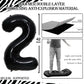 Goer Number 25 Balloons For 25Th Birthday Party Decorations,42 Inch Jumbo Foil Helium 52 Balloons For 52Nd Birthday Party Decoration (Black)