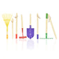 G & F Products JustForKids Kids Garden Tool Set detatchble  Portable 4-Piece Multicolored Set for Gardening  2-Pack with Travel Bag  Ages 5+