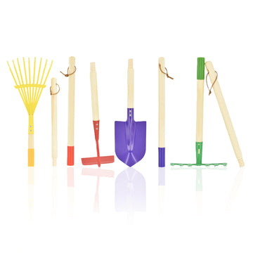 G & F Products JustForKids Kids Garden Tool Set detatchble  Portable 4-Piece Multicolored Set for Gardening  2-Pack with Travel Bag  Ages 5+