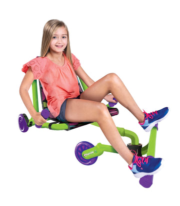 Roller Racer Go Kart - Large Polka Dots Ride, All Steel Frame, Model 92317, Zig-Zag Motion for Indoor/Outdoor Fun