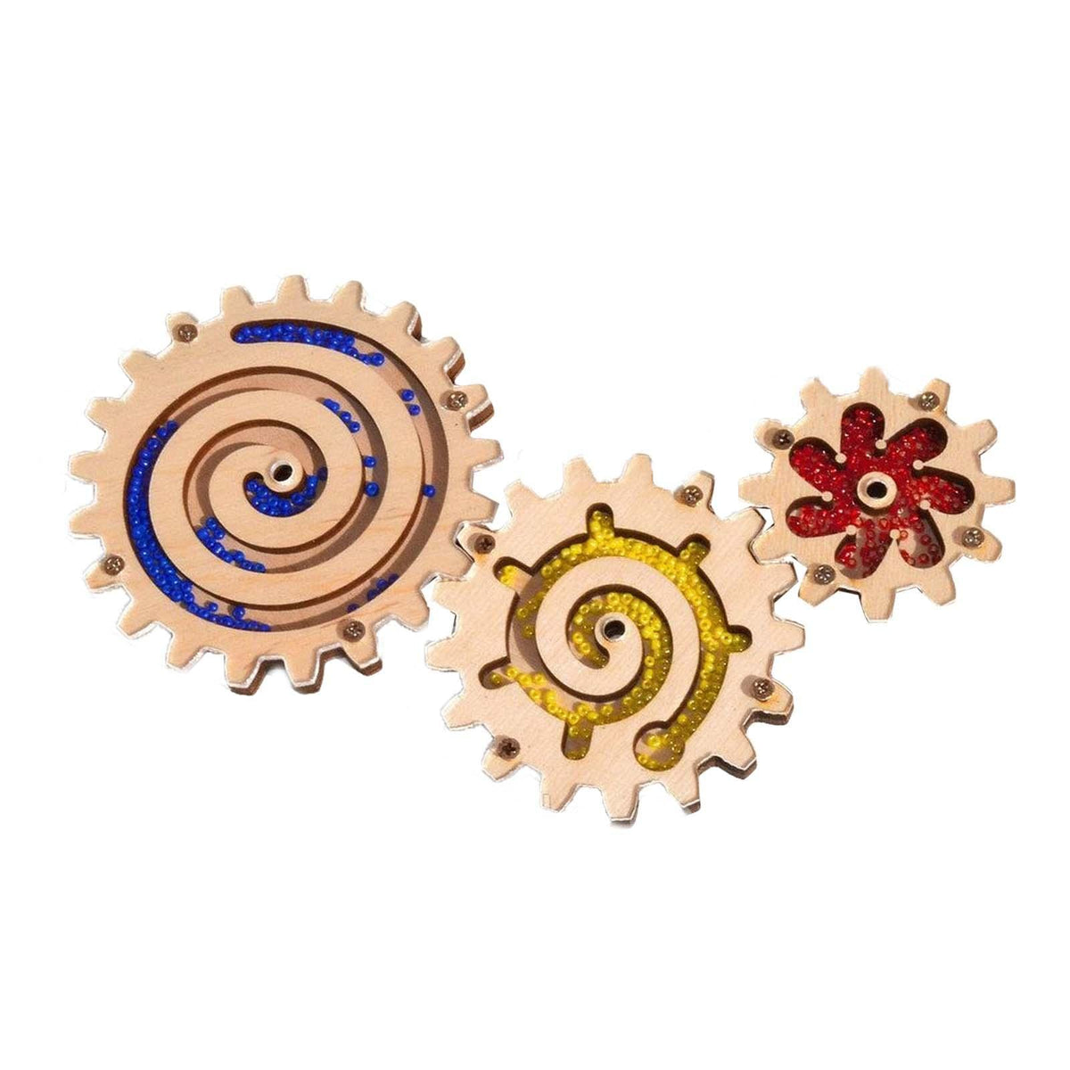 Trendivibe 4Xdiy Wooden Toy Sensory Board Parts Birthday Gift Development Toy Durable Gears| Baby Learning Toy | Infant Activity