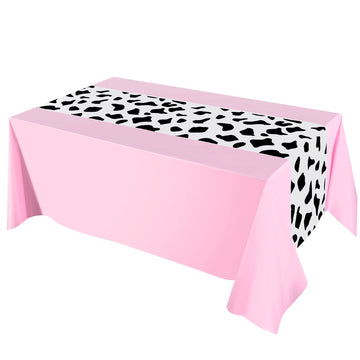 Oudain 54 X 108 Inch Cow Table Cloths For Party Cow Tablecloth Paisley Table Runner Table Cover Rectangular Birthday Party Decor