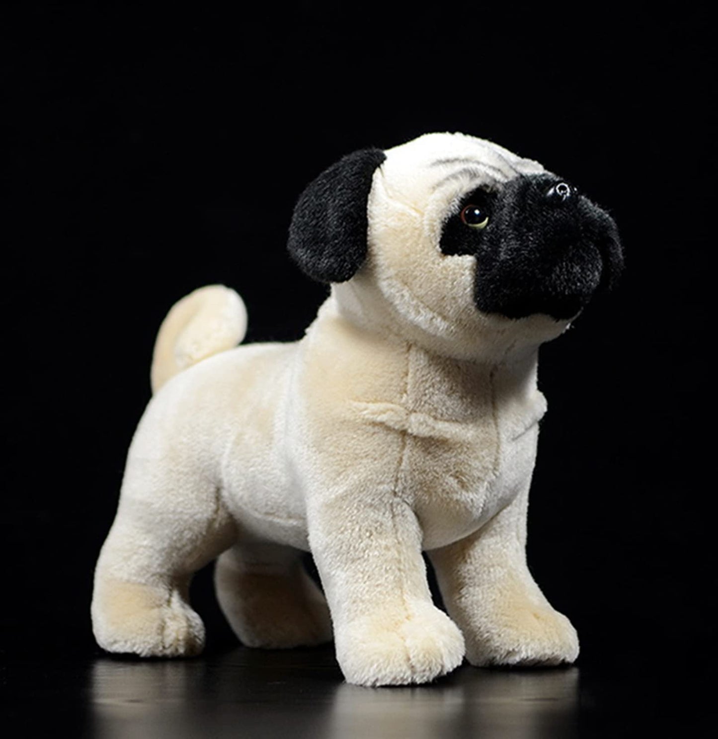 Zhongxin Made Simulation Pug Plush Toy - Realistic Brown Pug Stuffed Animal 12Inch, Cute Dog Puppy Plushie Toy, Unique Plush Gift Collection For Kids