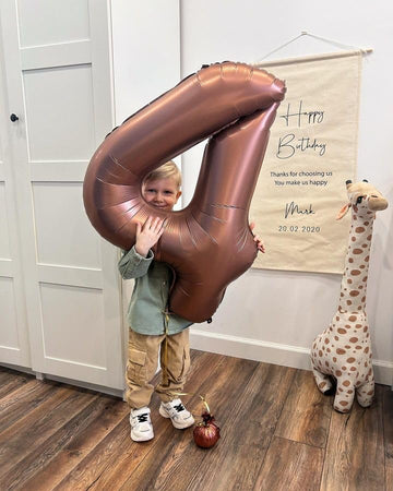 Dark Brown 4 Balloon, Coffee Brown Number Balloons 40 Inch, 4Th Chocolate Brown Party Decorations, Brown Four Large Numbers For