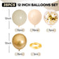 Sand White And Gold Confetti Balloons, 12 Inch Metallic Gold Beige Latex Balloons Apricot Gold Party Deocration Balloons For Boh