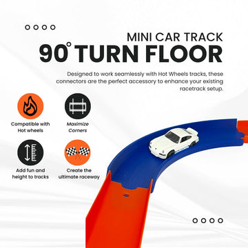 90 Degree Curved Tracks Compatible with Hot Wheels Racetracks | Create Epic Race Tracks | 90 Degree Turns Multipacks | Made in U
