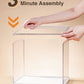 Rolife Clear Acrylic Display Case For Hobby Collectibles, Easy Assemble Dust Cover Showcase Clear Storage Bins, Stackable Storage Plastic Box With Wooden Base