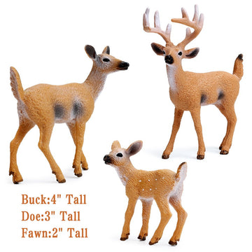 Restcloud Deer Figurines Cake Toppers, Deer Toys Figure, Small Woodland Animals Set Of 9