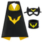 Mizzuco Dress Up Capes For Kids Superhero Cloak With Mask And Waistband Halloween Costumes And Party Dress Up Gift(Black)