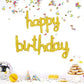 Beishida Gold Happy Birthday Balloons Banner,16 Inch Mylar Foil Birthday Letters Balloons Sign Reusable Ecofriendly For Birthday