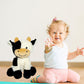 Fayuaku 9'' Cow Stuffed Animals Plush Cow Doll Kids Boys Girls Animal (9'' Black Cow)