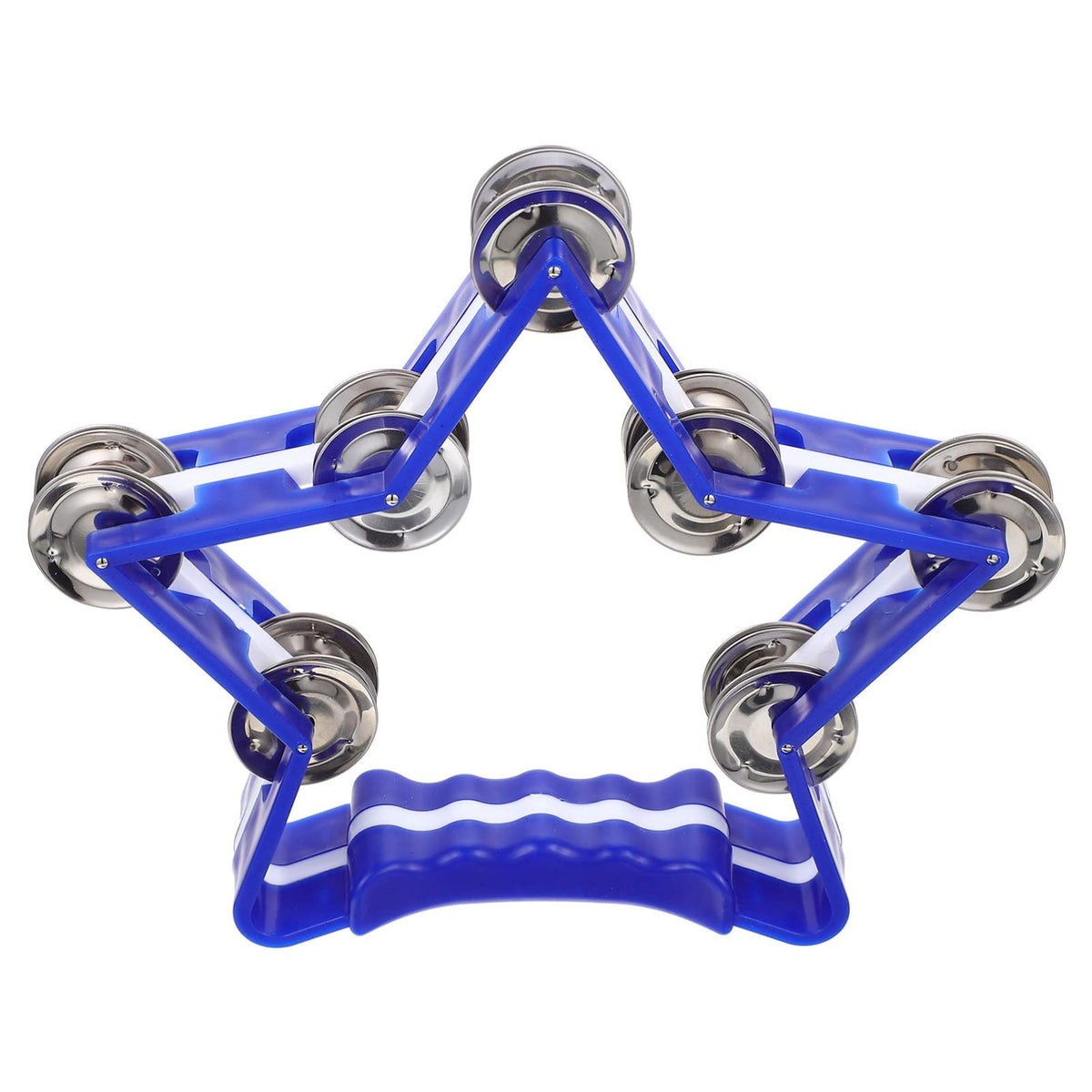 Heallily Handle Jingle Bells Star Shaped Handheld Sleigh Bells Tambourine Handbell Jingle Shaker Bells Rattle Bell Toy Percussio