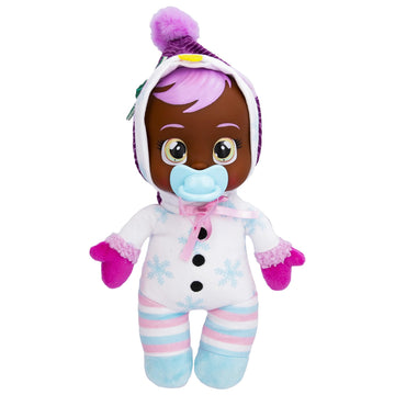 Cry Babies Tiny Cuddles Christmas Holly - 9' Baby Dolls, Cries Real Tears, White Snowman Themed Pajamas