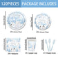 120pcs Winter Woodland Baby Shower Decorations Arctic Animals Plates Napkins Baby Its Cold Outside Cup Snowflake Penguin Arctic