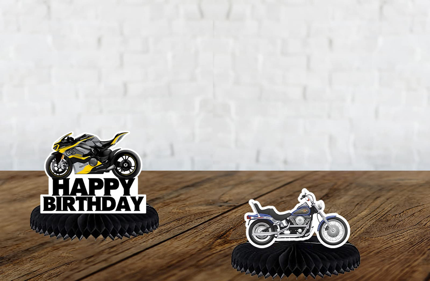 Motorcycle Motorbike Happy Birthday Honeycomb Centerpieces Extreme Soprts Racing Motocross Dirt Bike Theme Decor for Motorcycle